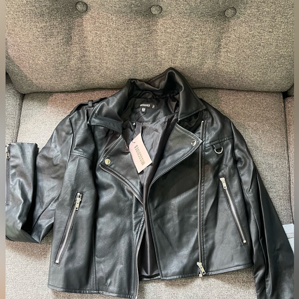 NWT misguided leather jacket